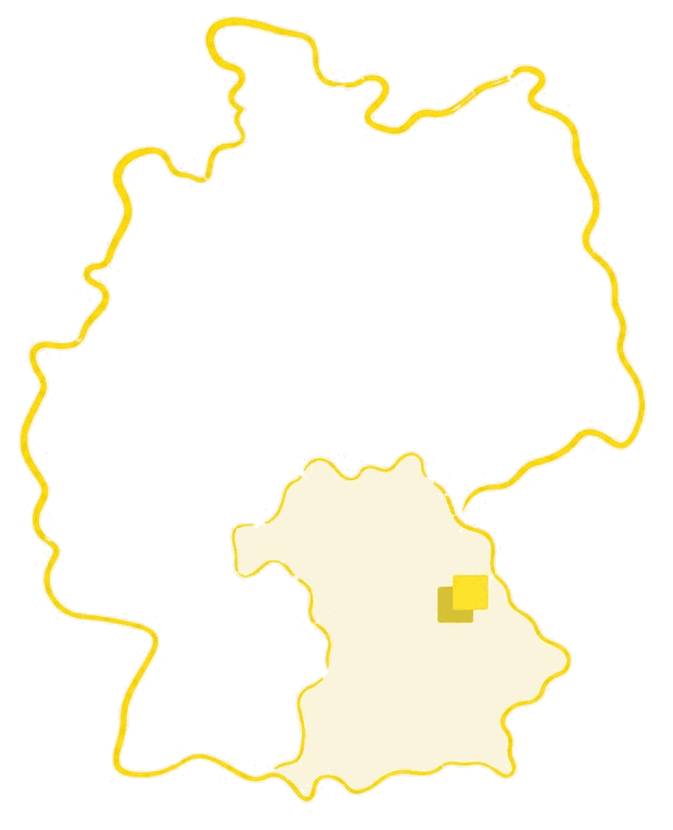 Deutschlandkarte: Standort Amberg in Bayern, tätig in ganz Deutschland