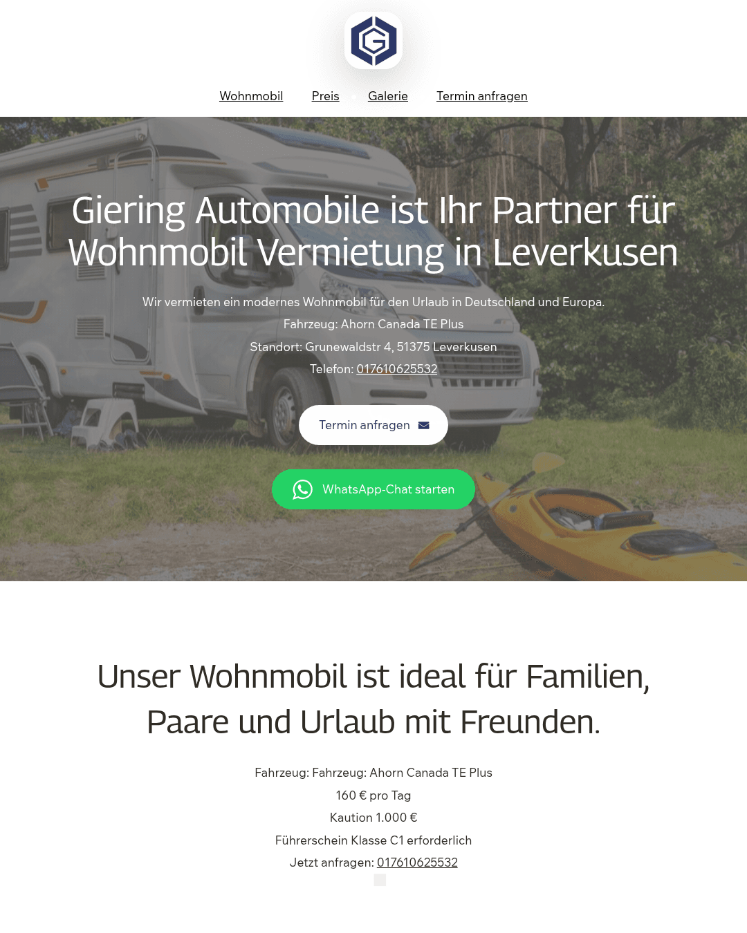 Website Beispiel Vermietung