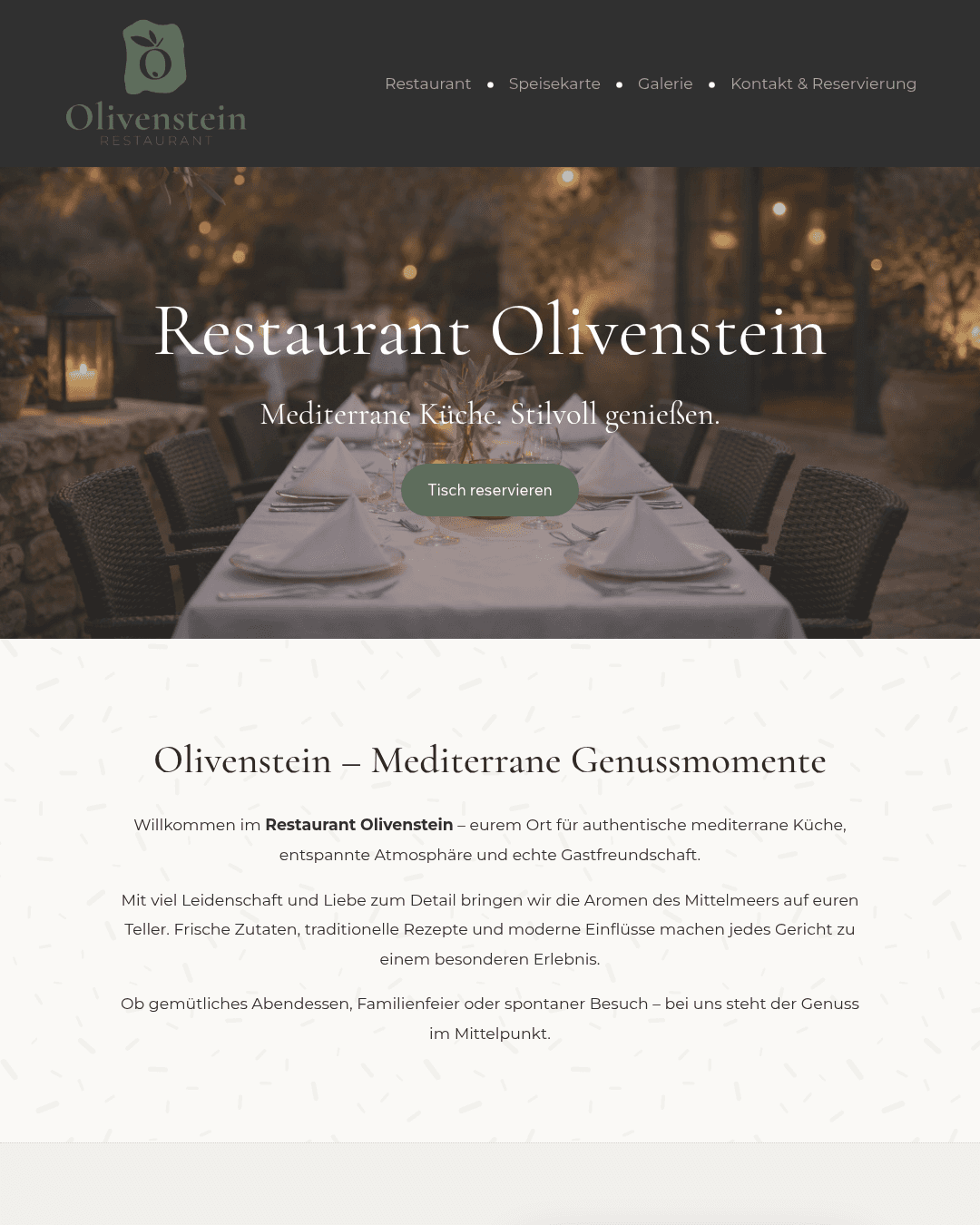 Website Beispiel Restaurant