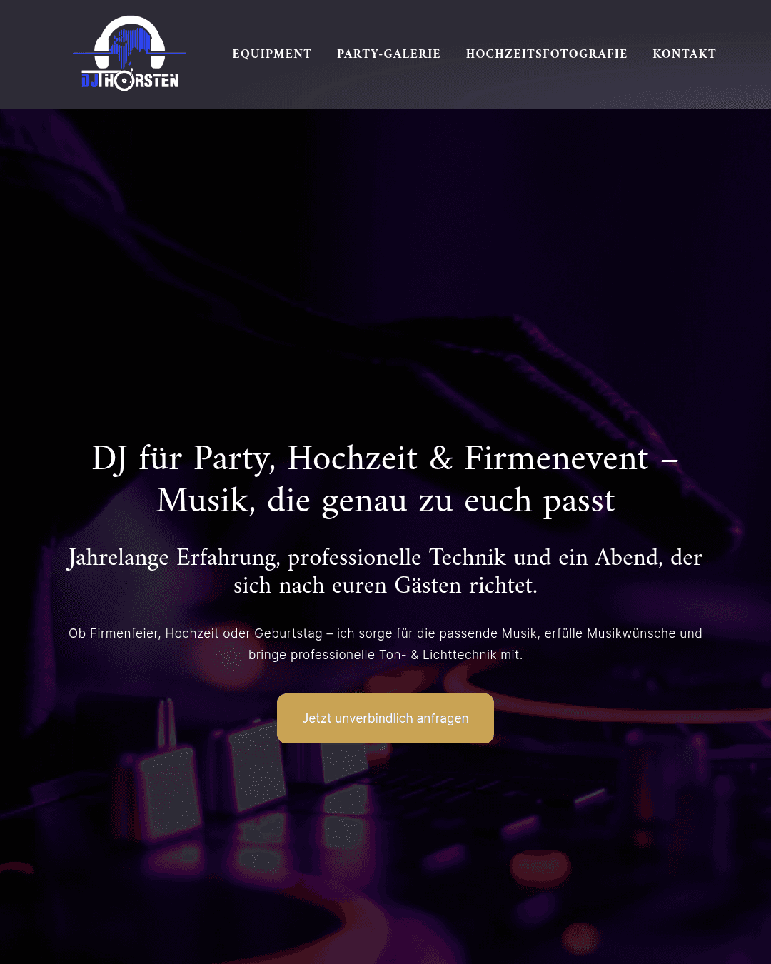 Website Beispiel DJ