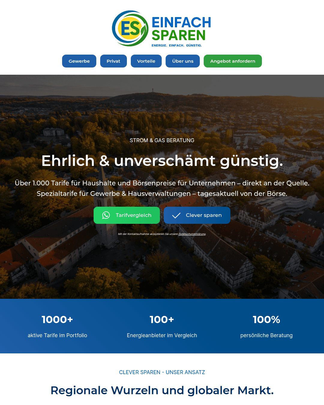 Website Beispiel Strom & Gas