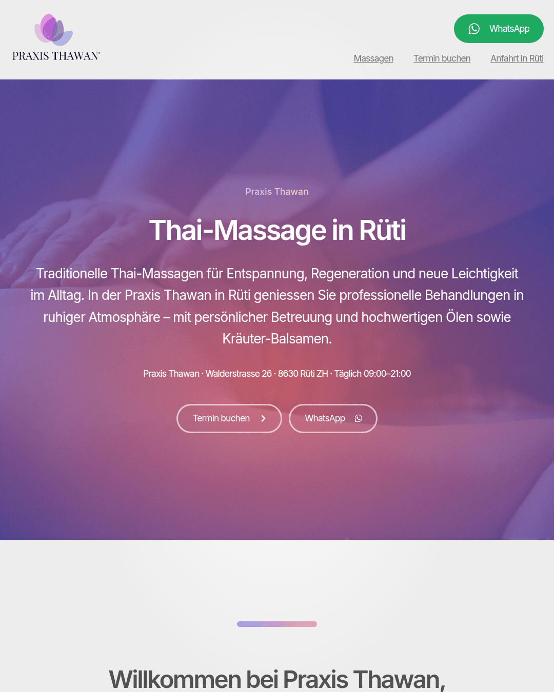 Website Beispiel Massage