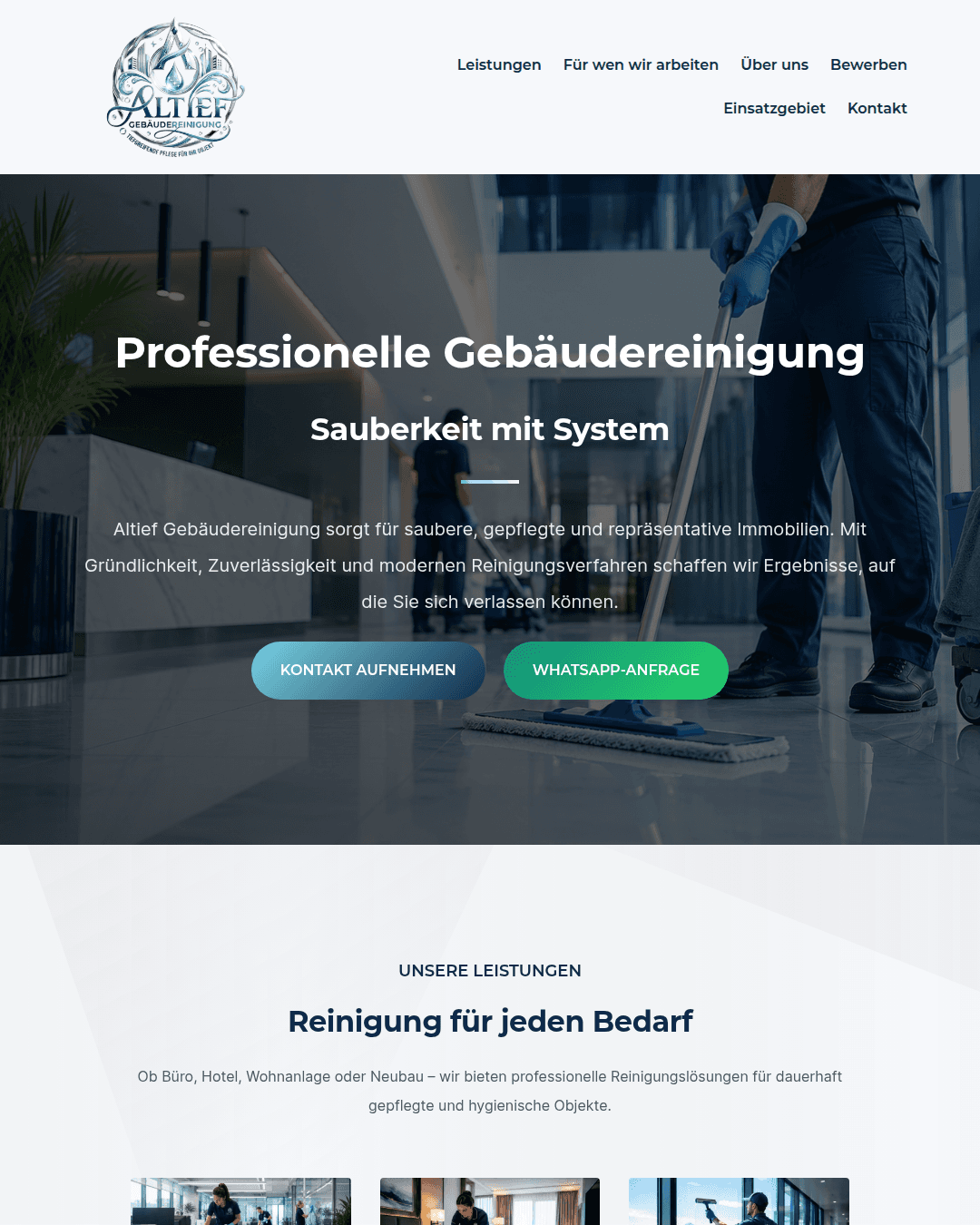 Website Beispiel Reinigung