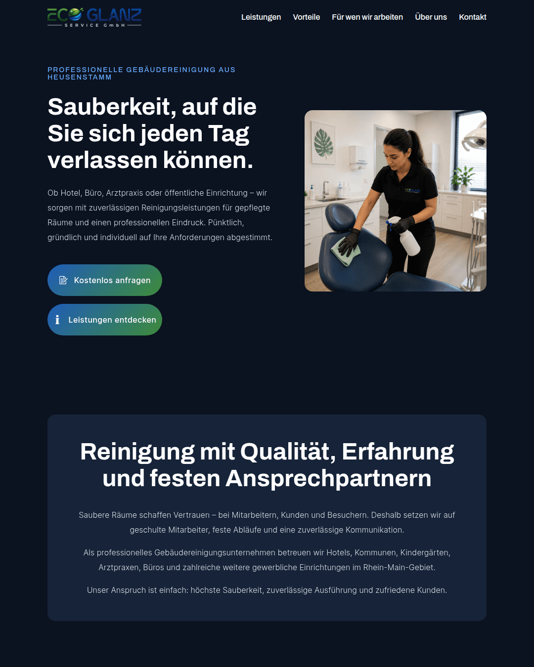 Website Beispiel Reinigung
