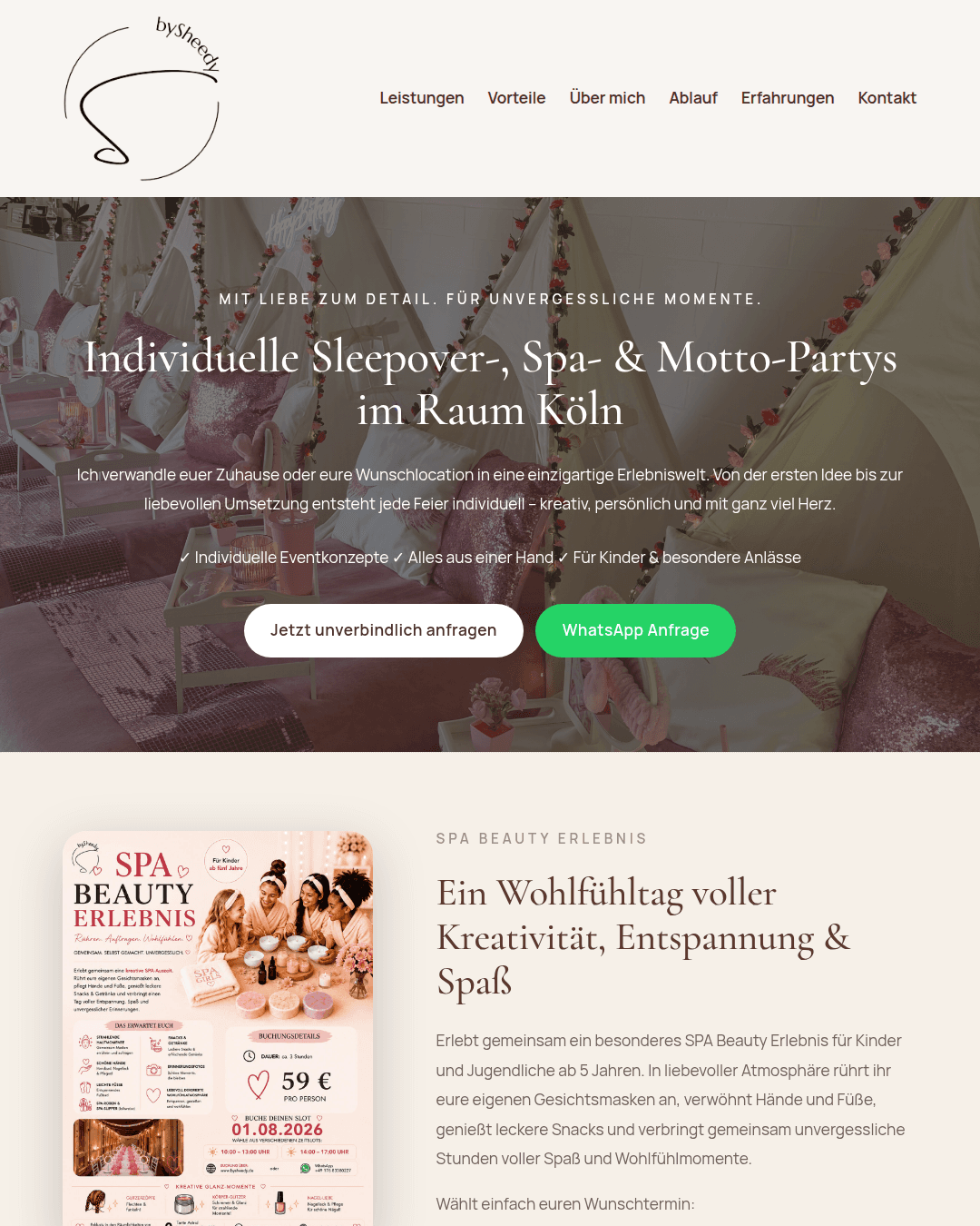 Website Beispiel Event