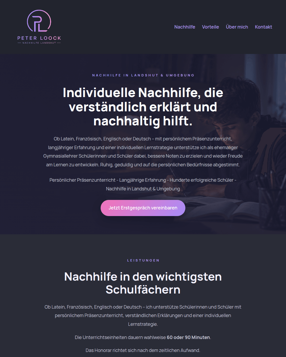 Website Beispiel Nachhilfe