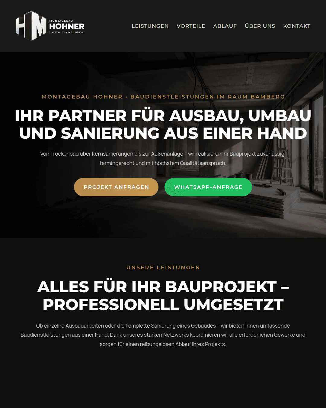 Website Beispiel Bau