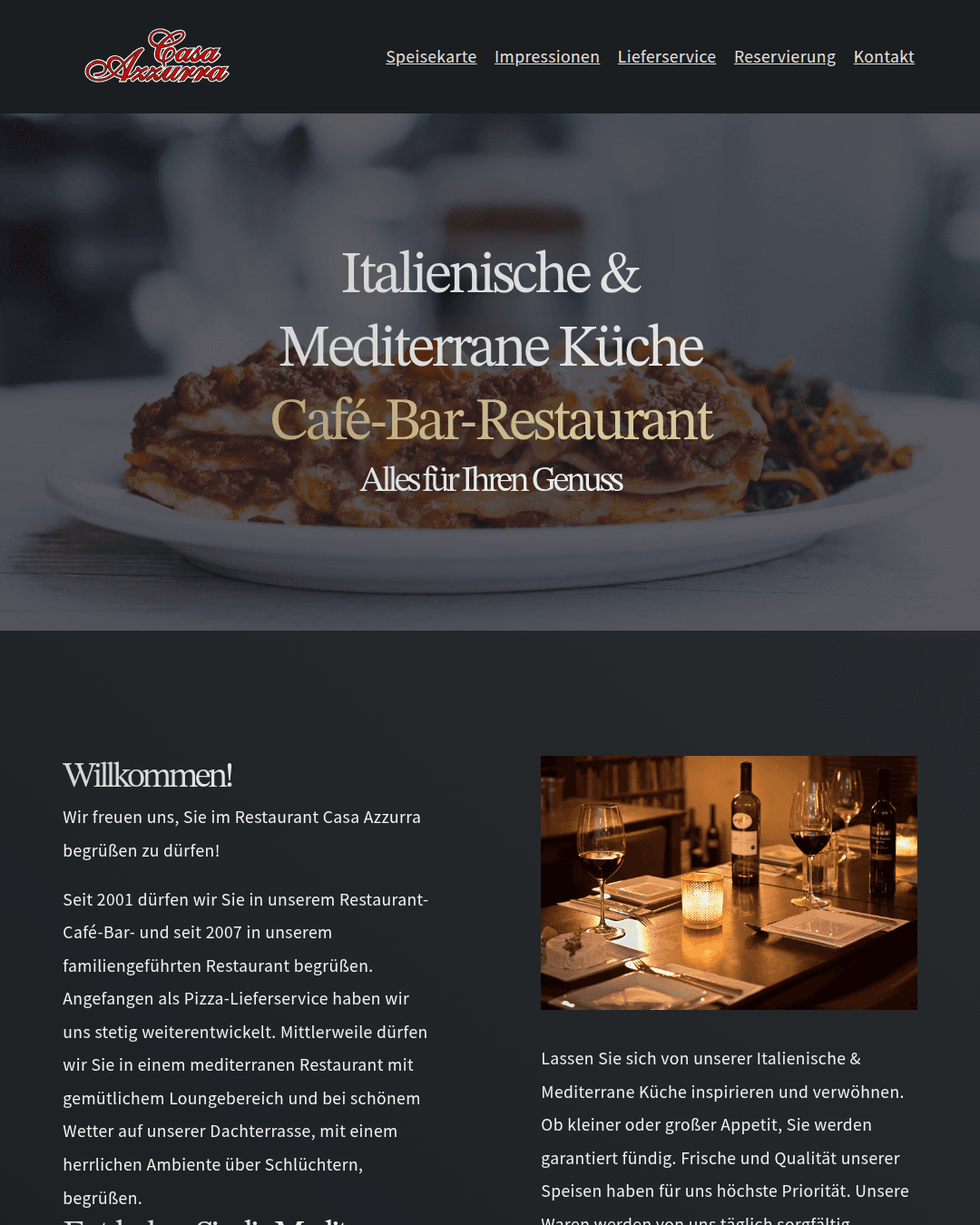 Website Beispiel Restaurant