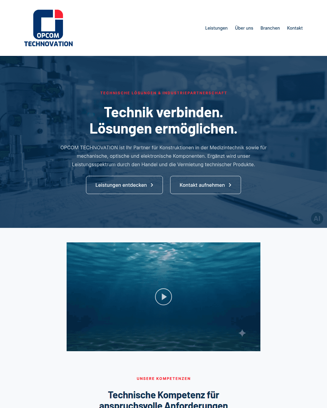 Website Beispiel Industrie